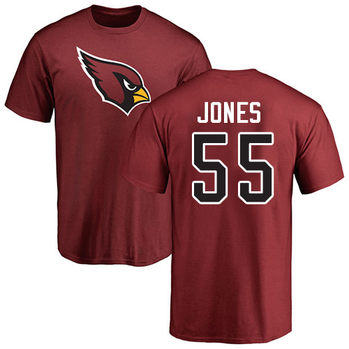Arizona Cardinals Men Maroon Chandler Jones Name And Number Logo NFL Football #55 T Shirt->arizona cardinals->NFL Jersey